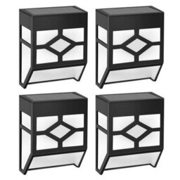 Taylor & Brown 4 Pack Solar Fence Lights, Waterproof Led Decorative Outdoor Lamps For Garden, Patio, Wall, Gate, Yard & Stairway