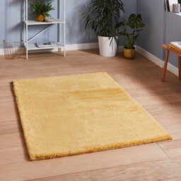 Teddy Yellow Plain Shaggy Rug By Think Rugs-120Cm X 170Cm - thumbnail 2