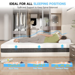 Onemill Memory Foam Mattress 6 Inch With Soft Fabric Skin-Friendly Mattress-Small Double - thumbnail 8