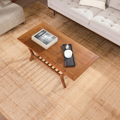 Livabliss Elle Decor Alba-Modern Brown Graphic Living Dining Bedroom Rug 160 X 213 Cm Easy Care, Non Shedding - image 1