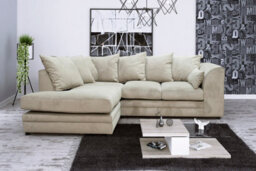 Casper Plush Velvet Left Hand Facing Corner Sofa Beige - thumbnail 1