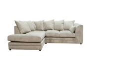 Casper Plush Velvet Left Hand Facing Corner Sofa Beige - thumbnail 2