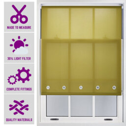 Made To Measure Daylight Roller Blind With Chrome Round Eyelets By Furnished - Green (W)90Cm X (L)210Cm