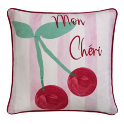 Fusion Cherry Uv & Water Resistant Cherry Motif Pink Outdoor Cushion - thumbnail 2