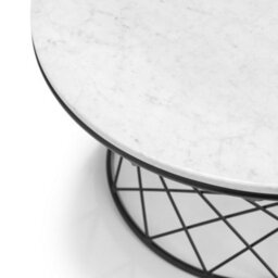 Julian Bowen Trevi Round White Marble Coffee Table With Metal Base, Real Solid Marble Top, Height: 42.5 X Width: 80 X Depth: 80Cm - thumbnail 4