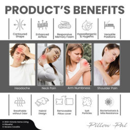 Gc Gaveno Cavailia Orthopedic Pillow For Neck & Shoulder Pain Orthopaedic Memory Foam Pillow For Sleeping Neck Pain Pillow 64X40Cm - thumbnail 5