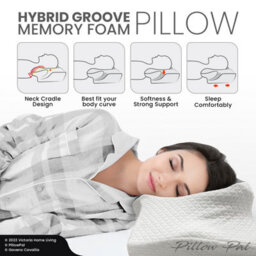 Gc Gaveno Cavailia Orthopedic Pillow For Neck & Shoulder Pain Orthopaedic Memory Foam Pillow For Sleeping Neck Pain Pillow 64X40Cm - thumbnail 3