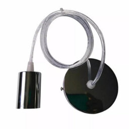 Ledsone Ceiling Pendant Light Fitting 2 Pack Of Industrial Height Adjustable Metal E27 Hanging Pendant Lighting , Chrome - thumbnail 4
