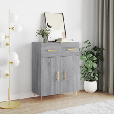 Berkfield Sideboard Grey Sonoma 69.5X34X90 Cm Engineered Wood - image 1