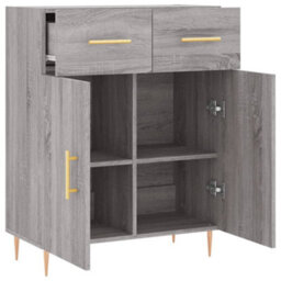 Berkfield Sideboard Grey Sonoma 69.5X34X90 Cm Engineered Wood - thumbnail 5