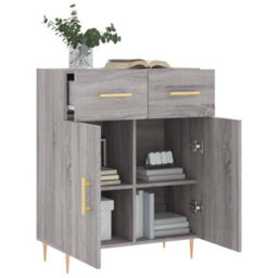 Berkfield Sideboard Grey Sonoma 69.5X34X90 Cm Engineered Wood - thumbnail 4