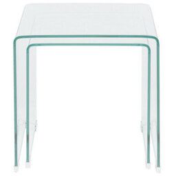 Beliani Set Of 2 Side Tables Kendall Tempered Glass Transparent - thumbnail 6