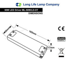 Long Life Lamps Company Long Life Lamp Company 50W Led Driver Transformer 12V - thumbnail 2