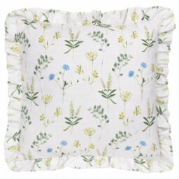 Wylder Meadow Ruffle Floral Polyester Filled Cushion, White/cornflower, 50Cm X 50Cm - thumbnail 2