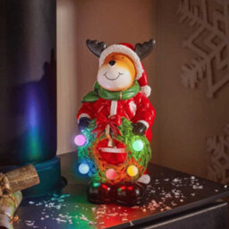 Samuel Alexander 25Cm Light Up Rudy Rudolph Christmas Hand Painted Decoration With Leds - thumbnail 1