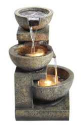 Outdoor Living UK Aqua Creations Medium Granite 3 Bowl Mains Plugin Powered Water Feature - thumbnail 3