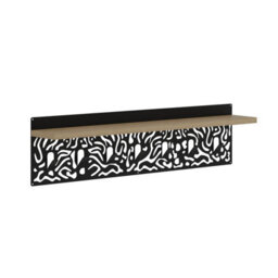 Decortie Novo Wall-Mounted Coat Rack Oak Metal 7 Hooks And Open Shelf Storage Space, Hallway, Bedroom (Black Metal) - thumbnail 2