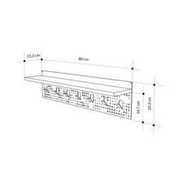 Decortie Novo Wall-Mounted Coat Rack Oak Metal 7 Hooks And Open Shelf Storage Space, Hallway, Bedroom (Black Metal) - thumbnail 3