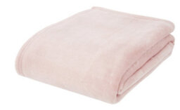 Catherine Lansfield Downstairs Living Extra Large Raschel Velvet Touch 200X240Cm Blanket Throw Blush Pink