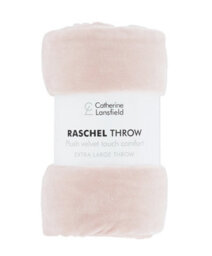 Catherine Lansfield Downstairs Living Extra Large Raschel Velvet Touch 200X240Cm Blanket Throw Blush Pink - thumbnail 2