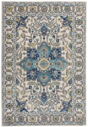 Persian Blue Traditional Easy To Clean Floral Rug For Dining Room -120Cm X 170Cm - thumbnail 6