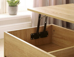 Home Source Bruges 2 Drawer Lift Up Coffee Table Natural Oak - thumbnail 5