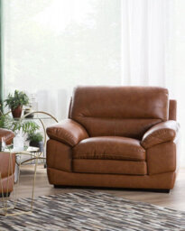 Beliani Armchair Horten Faux Leather Brown - thumbnail 2