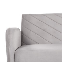 Beliani Sofa Bed 3 Seater Senja Velvet Light Grey - thumbnail 8