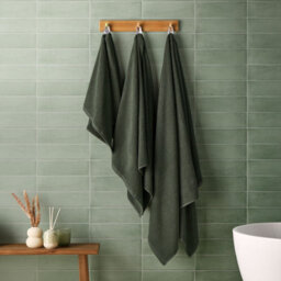 Silentnight Popcorn Waffle - Hand Towel - Green - thumbnail 2