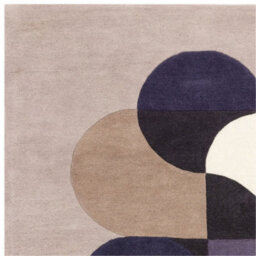 Cream Grey Handmade Abstract Geometric Wool 12-14mm Thick Stain-Resistant Rug For Bedroom, & Dining Room-120Cm X 170Cm - thumbnail 3