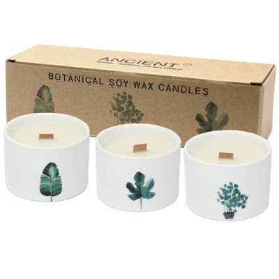 Serenityy Luxury Botanical Candle Set - Lemon Honeysuckle, Wooden Wick, Reusable Ceramic Jar, 27H Burn Time - image 1