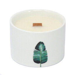 Serenityy Luxury Botanical Candle Set - Lemon Honeysuckle, Wooden Wick, Reusable Ceramic Jar, 27H Burn Time - thumbnail 3