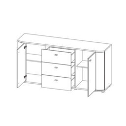 Arte Gent 84 Anderson Pine & Oak Riviera Sideboard Cabinet - 1670mm X 820mm X 410mm - Versatile Urban Storage - thumbnail 2