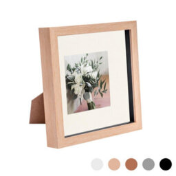 "Nicola Spring 8 X 8"" Photo Frame - Light Wood/ivory Mount - 3D Photo Frame Picture Frame Box Portrait Display Case (22.5 X 22.5Cm)" - thumbnail 1