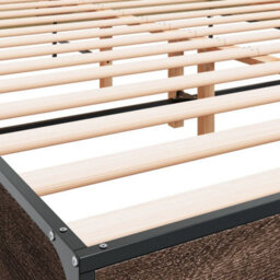 Berkfield Bed Frame Without Mattress Brown Oak 135X190 Cm Double - thumbnail 7