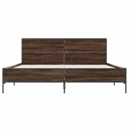 Berkfield Bed Frame Without Mattress Brown Oak 135X190 Cm Double - thumbnail 4