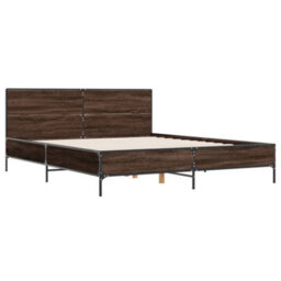 Berkfield Bed Frame Without Mattress Brown Oak 135X190 Cm Double - thumbnail 3