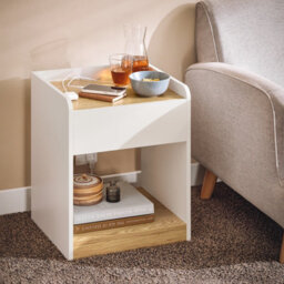 Sobuy Fbt128-Nw, Bedside Table Nightstand Side Table End Table Sofa Side Table Lamp Table,wood Effect,w45Xd40Xh55 - thumbnail 2