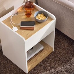 Sobuy Fbt128-Nw, Bedside Table Nightstand Side Table End Table Sofa Side Table Lamp Table,wood Effect,w45Xd40Xh55 - thumbnail 4