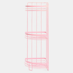 Pink 3 Tier Shower Caddy Bathroom Organiser Plastic Freestanding Corner Shelf - thumbnail 2