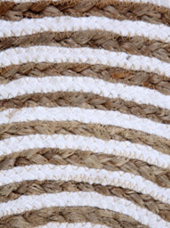 Second Nature Online Chakkar Pale Stripe Round Jute Beige Hall Rug / 120 Cm Diameter - thumbnail 2