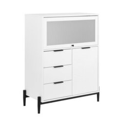 Sobuy Fsb94-W, Sideboard Side Cabinet Storage Cabinet Cupboard With 3 Drawers And 2 Doors,white,w80Xd40Xh107.5 - thumbnail 1