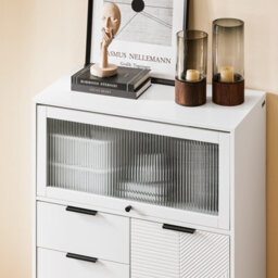 Sobuy Fsb94-W, Sideboard Side Cabinet Storage Cabinet Cupboard With 3 Drawers And 2 Doors,white,w80Xd40Xh107.5 - thumbnail 9