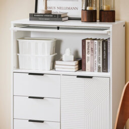 Sobuy Fsb94-W, Sideboard Side Cabinet Storage Cabinet Cupboard With 3 Drawers And 2 Doors,white,w80Xd40Xh107.5 - thumbnail 4