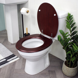 Showerdrape Oxford Mahogany Wooden Toilet Seat - thumbnail 3