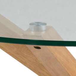 Furniture To Go Heaven Round Coffee Table With Smoked Glass Top And Oak Legs - thumbnail 4
