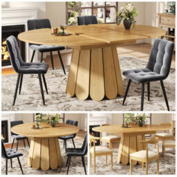 Btm Round Extendable Dining Table, 118 To 158Cm Oval, Seats 6, Natural