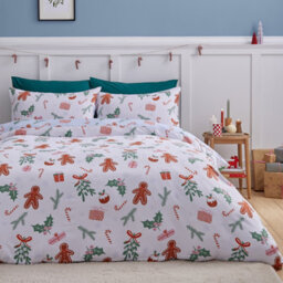 Catherine Lansfield Christmas Gingerbread Multicolour Duvet Cover Set Single Bedding Set - thumbnail 2