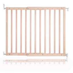 Safetots Top Of The Stairs Screw Fitted Stair Gate, Natural Wooden, 63.5Cm - 105.5Cm, Wood Baby Gate, Safety Gate