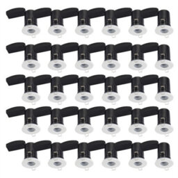First Choice Lighting Set Of 30 - White Ip65 Bathroom Recessed Fire Rated Downlights - thumbnail 1